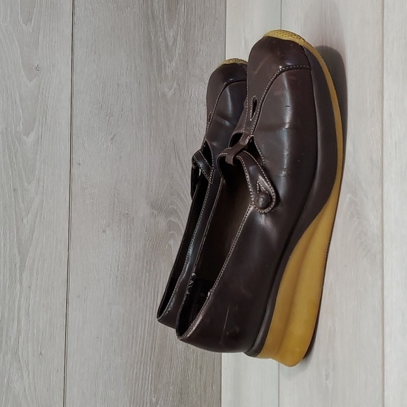 Vintage L.E.I Womens Jennefer Y2K Leather Mary Jane Wedge Clogs shoes sz 9 - Picture 2 of 13